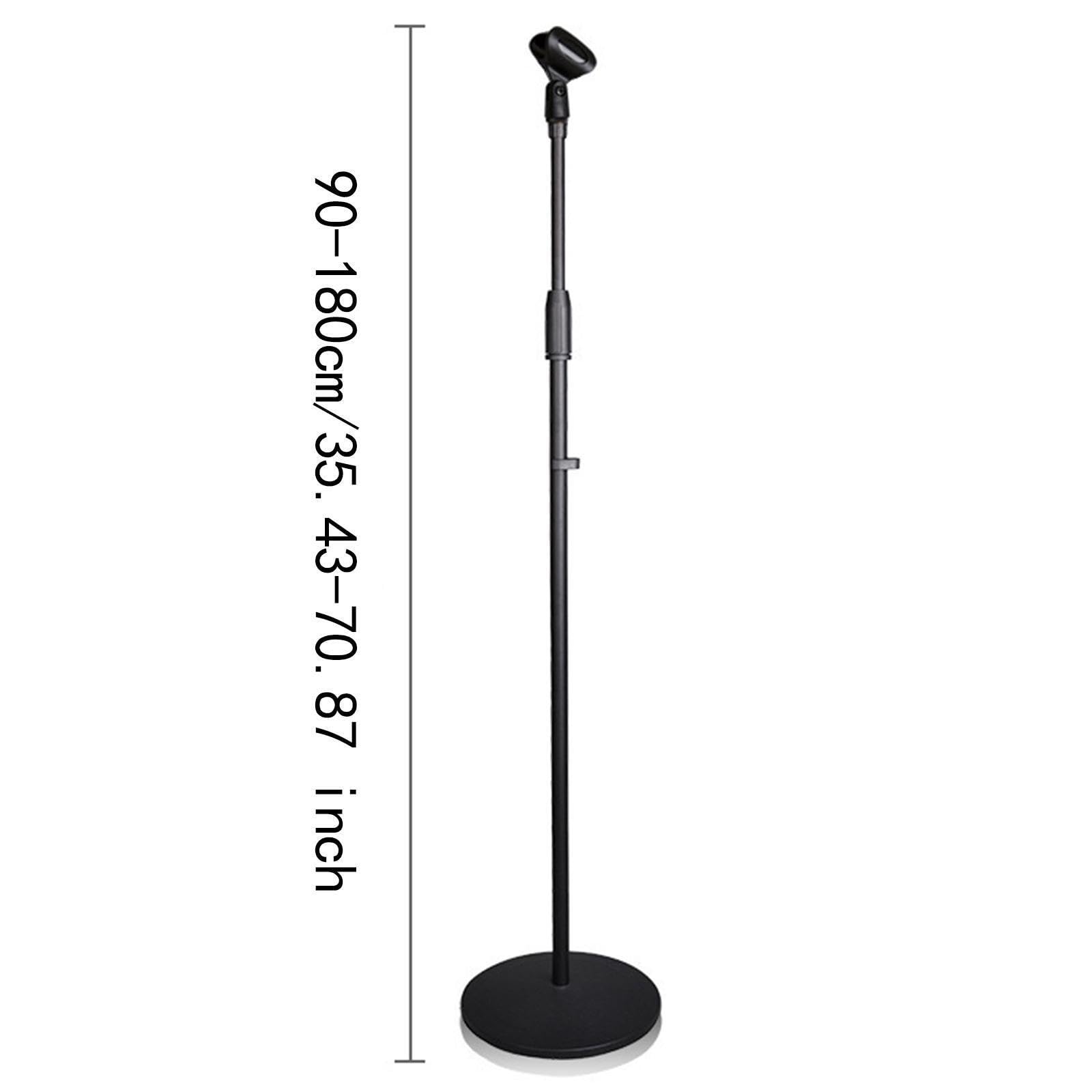 Soporte de micrófono vertical con base estable, base redonda de disco, ajustable, profesional, resistente al desgaste, práctico soporte suelo para micrófono estudio, para reuniones.