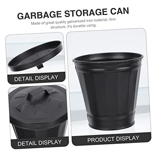 Mini caneca de basura rectangular con tapa 2 piezas miniatura 7