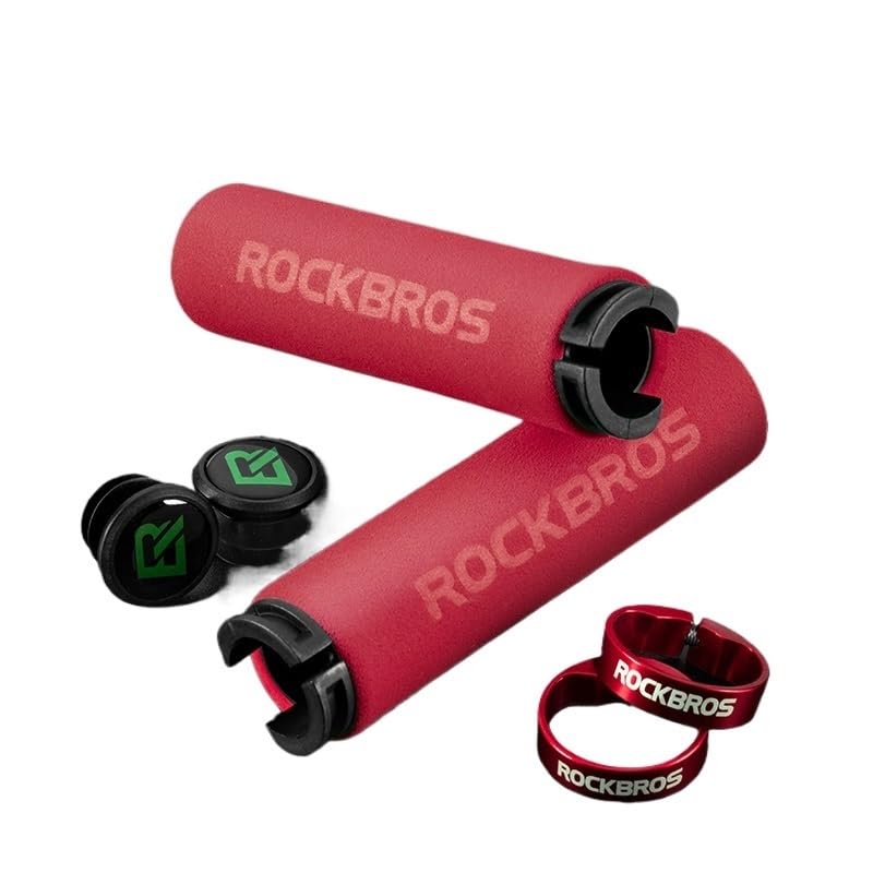 Poignee Velo Poignées de vélo en éponge de Silicone for VTT, antidérapantes, Souples, Absorbant Les Chocs, Guidon de Cyclisme ultraléger PoignéEs pour VéLo(BT1001BKBK)