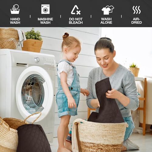 Image of TAOCOCO Non-Slip Recliner Chair Cover, Sofa Slipcover, Pet Cover for Small Chair With Elastic Straps, Washable Furniture Protector (23'' Small, Chocolate)