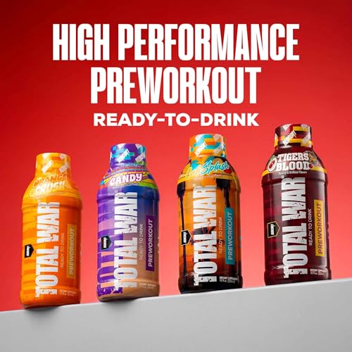 Image of REDCON1 Total War Ready to Drink Pre Workout | Rainbow Candy | 365mg Caffeine + Citrulline Malate + Beta Alanine | Zero Sugar (12 Pack)