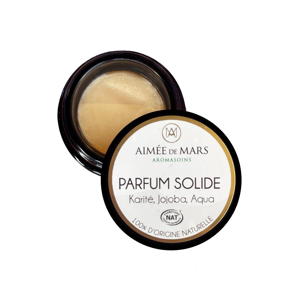 AMADA DE MARZO – Belle Rose – Perfume sólido natural para mujer, 15 g, 100% de origen natural, notas florales (rosa de Damasco), bienestar emocional, formato nómada, fabricado en Francia