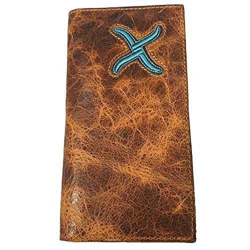 Twisted X Distressed Leather Wallet with Turquoise X (Rodeo)