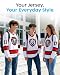 Custom Hockey Jersey - Personalized Ice Hockey Shirt with Name, Number & Logo, Customizable Long Sleeve V-Neck Team Sports Practice Jerseys Athletic Fan Uniform Gift for Men Women Kids Adult Youth