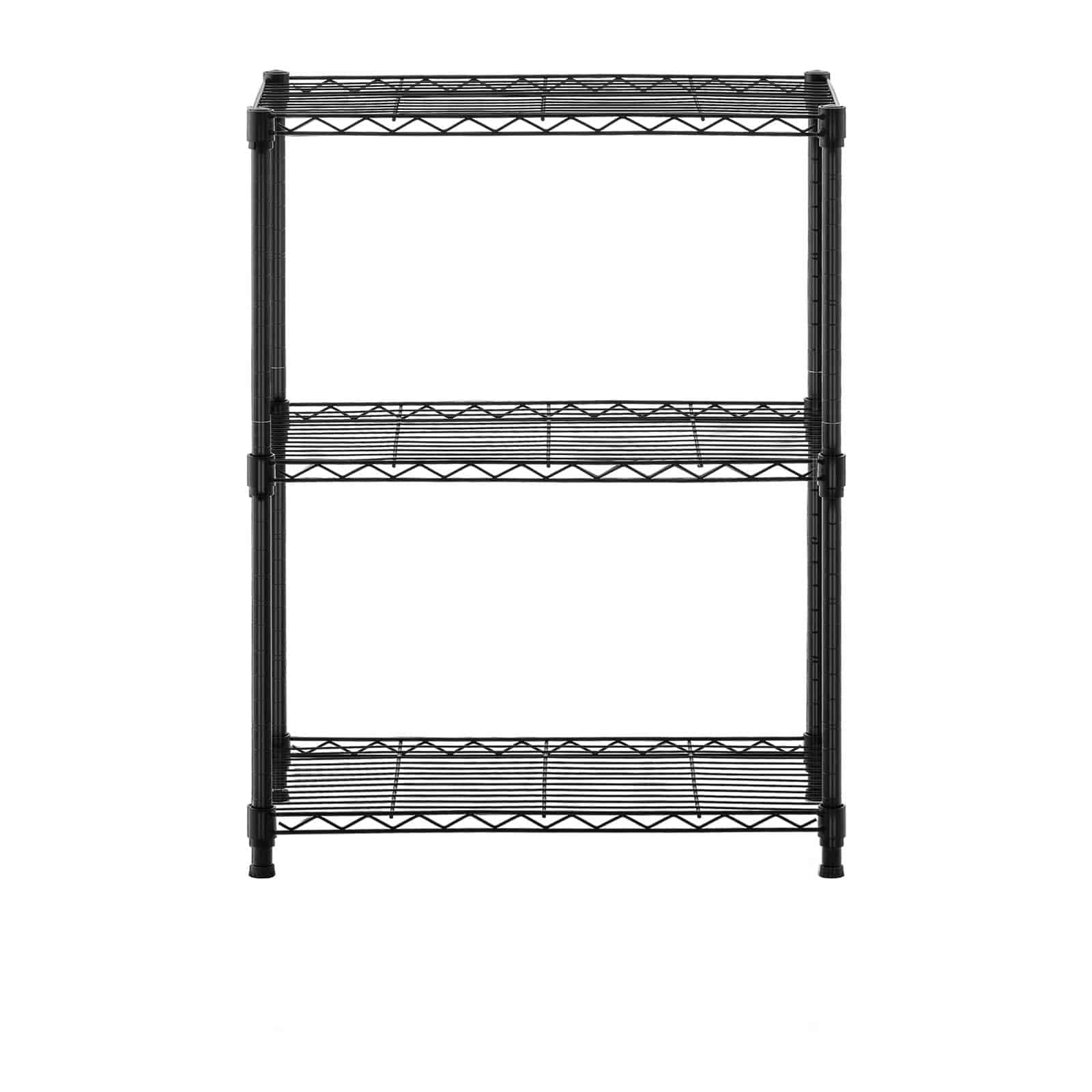 Royal Catering Étagère Métallique Modulable Métal sans Vis Emboîtable Fil RCMR-760P19 (60 x 35 x 77 cm, 120 kg, 3 Tablettes, Revêtement Époxy, Noir)