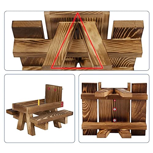 PEALOV Eekhoorn Feeder Picknicktafel met paraplu, Houten eekhoorn Picknicktafel met dikke banken en maïskolf houder, Outdoor eekhoorn Care Bench Feeder voor tuin, Wildlife Bird Animal Garden Feeder - Image 5