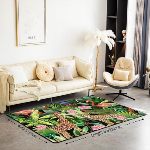 Tapis léopard chambre enfant 120x160 cm lavable antidérapant - 3