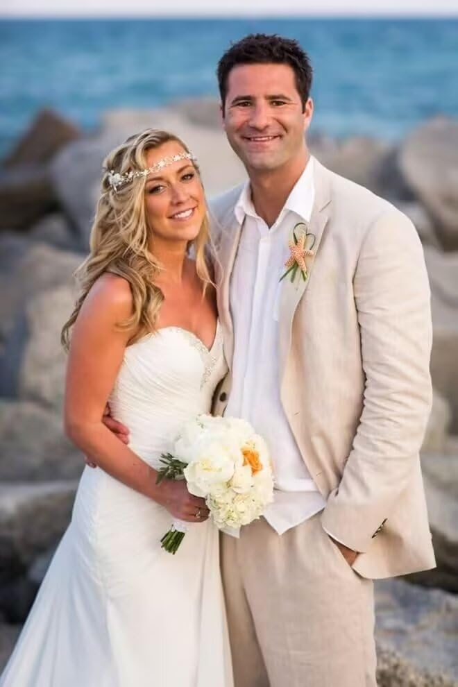 Mens Linen Suit 2 Piece Shorts Suits Slim Fit Wedding Casual Summer Beach Prom Tuxedo Blazer Short Pants Set3