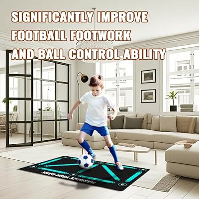 Soccer Training Equipment,Soccer Training Mat Improve Strength,Agility and Coordination,Anti-Slip Silent Absorption Soccer Footwork Training Mat,Soccer Trainer for Indoor/Outdoor Drills