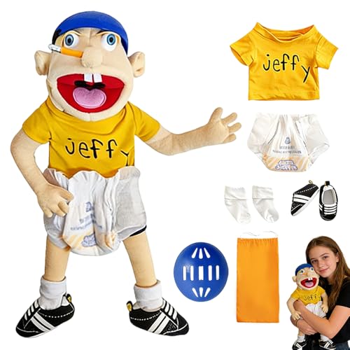 Jeffy Puppet Plush Toy Doll 60cm Jeffy Hand Puppet Classmates JR Hand Puppet Toys to Role Play Cute Cartoon Puppets for Adults Kids Interactive Performance Storytelling