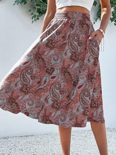 EARKOHA 2025 Skirts for Women Solid Color Casual A-Line Skirt Multicolor2 M3