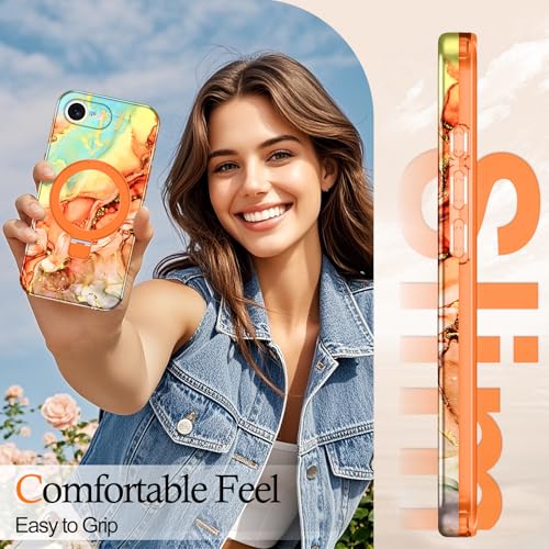 Casehas for iPhone 17e Case 2026, [Magnetic Invisible Stand] [Compatible with MagSafe] [Military Grade Drop Protection] Slim Translucent Matte Back Shockproof Protective Cover, Cosmic Orange - image 6