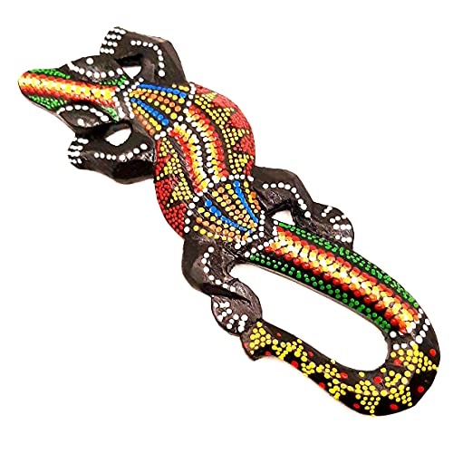 Générique Salamandre en Bois Gecko Lezard Décoratif Marguouillat 19 cm