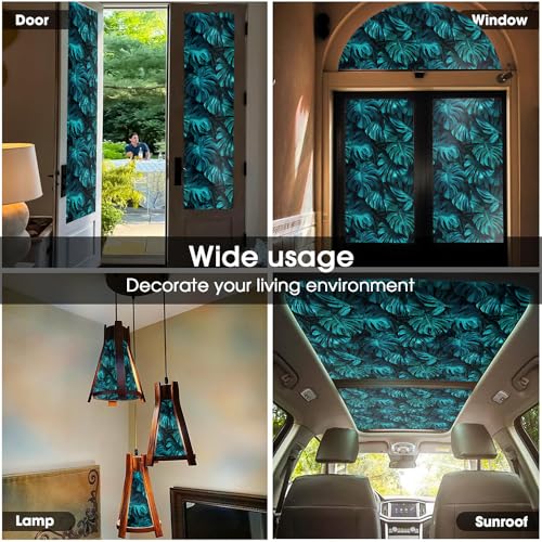 Vinilo Decorativo Ventana Monstera Verde 15.7x118 pulgadas miniatura 5
