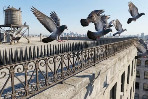 Image of Bird Spike 30 Piece Black | Pigeon Bird Control Spikes for Balcony, Railing, Window, AC & Roof
