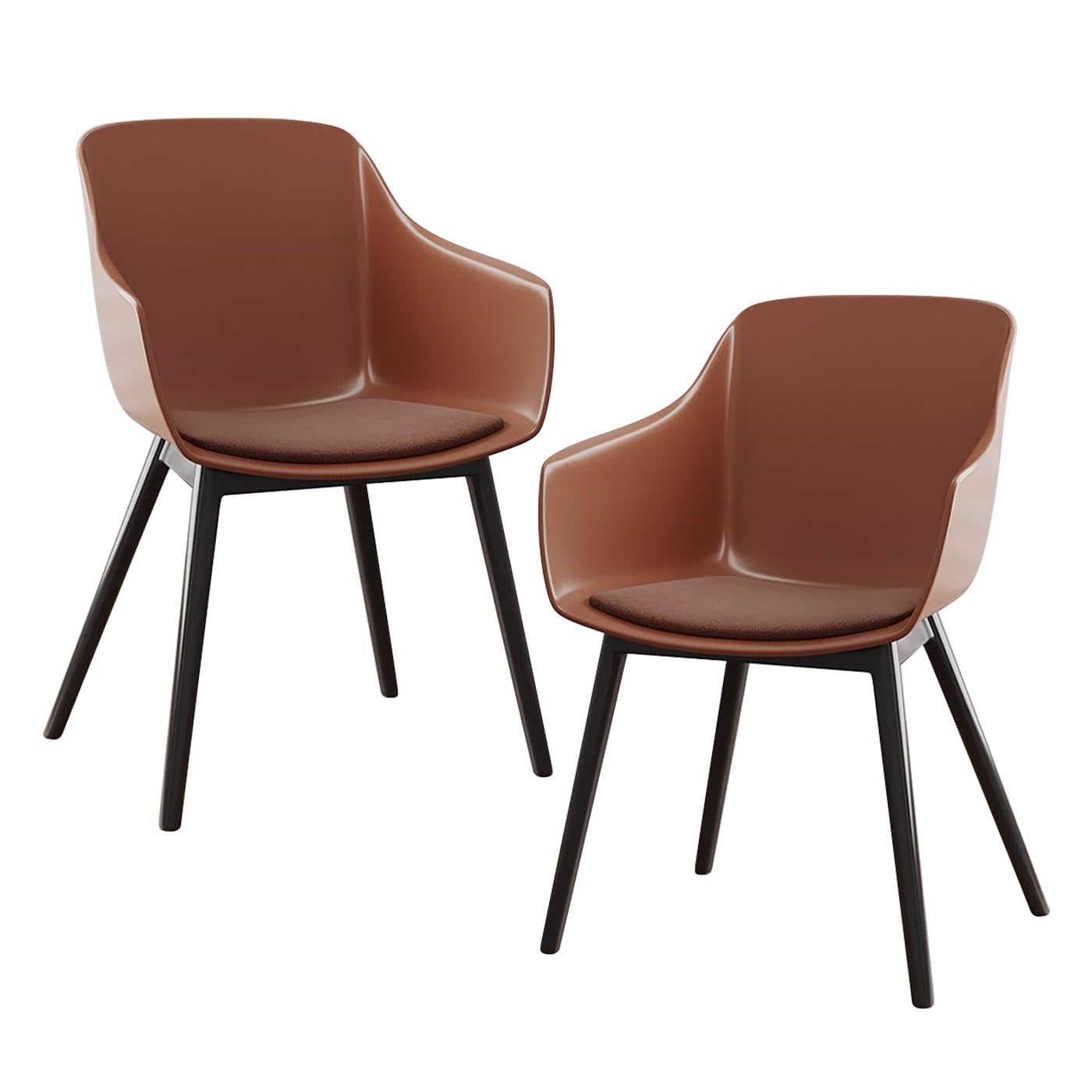 brown plastic stackable chairs