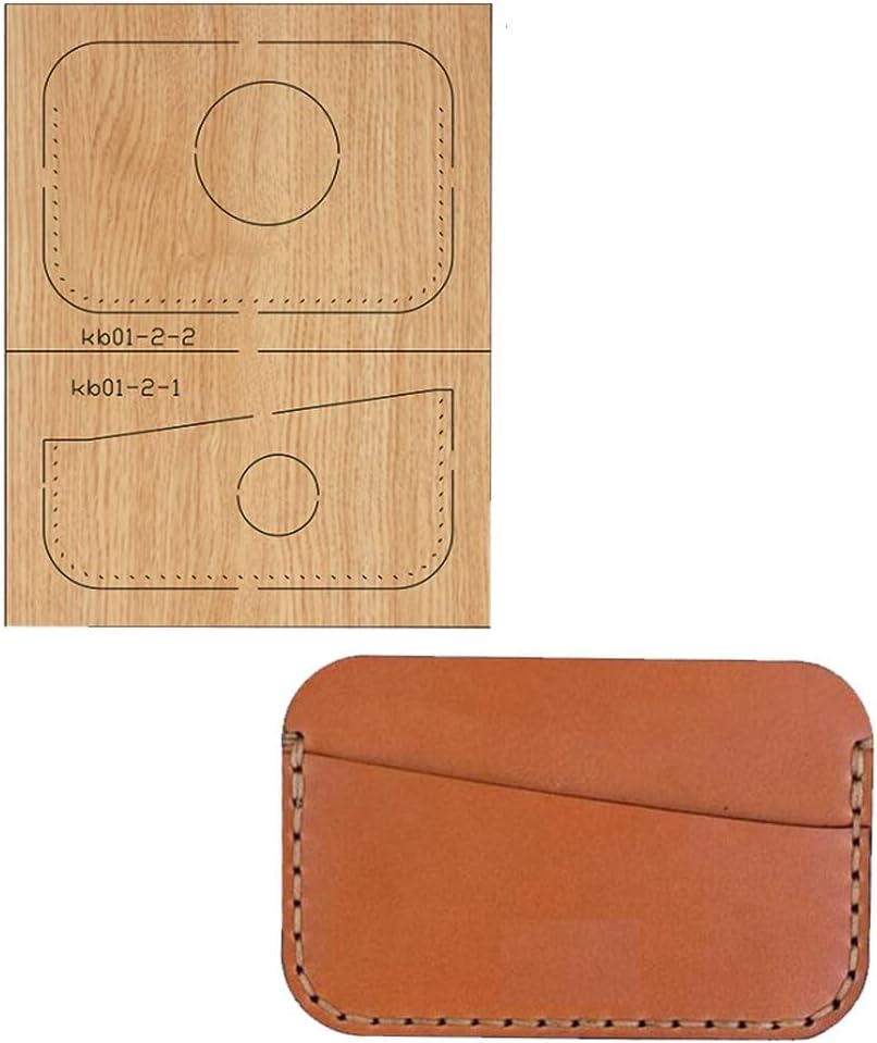 Soporte de tarjeta simple para manualidades de cuero, molde de cuchillo, juego de hojas de perforación ahuecadas de metal, 105x70mm - (Color: acrylic stitch mold)