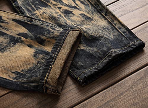 Pantalones vaqueros rectos rasgados para hombre miniatura 2
