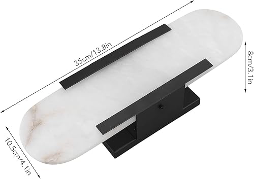 Miniatura 6 de Gavigain Lámpara de pared LED de fuente de luz, lámparas de pared con pilas, luz de pared LED de mármol esmerilado de carga extraíble con base G4