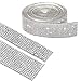 Ruban de Strass Cristal, Ruban de strass Argenté, 2 rouleaux Rubans de Diamant Autocollants Strass Thermocollante Décoration de Sangle Bande Strass à coller pour Vêtement Robe Chaussure Mariage