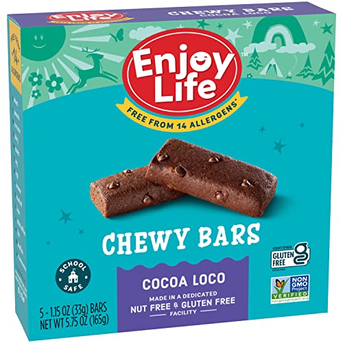 Enjoy Life Cocoa Loco Chewy Bars, Nut Free, Soy Free, Dairy Free, Non Gmo, Gluten Free, 5.75 Oz (5 Total Bars) #TOP3