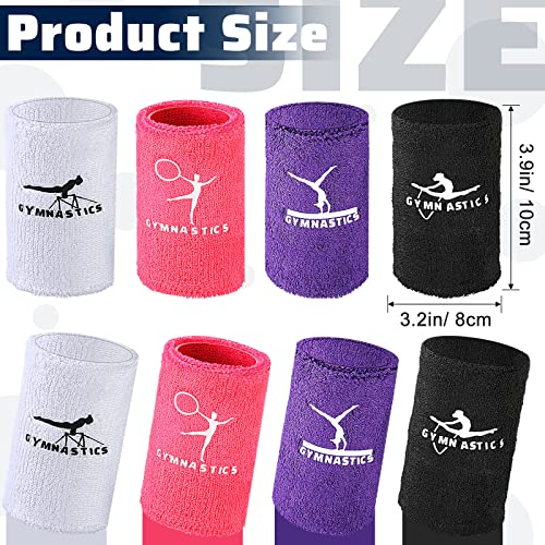 Image of Charniol 8 Pcs 4 Inch Gymnastics Wristbands for Grips Kids Wrist Sweatband Sport Polyester Cotton Wrist Band for Tennis Basketball Football Running