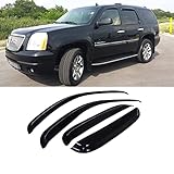 ZZDSNJ Tape-On Window Visors 4-Piece for 07-14 Chevy Tahoe/GMC Yukon Sun Rain Guard Shield Shade Smoke 94514