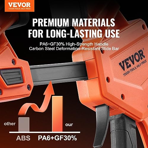 Image of VEVOR Bar Clamps for Woodworking, 2-Pack 24 inch One-Handed Clamp /Spreader, Quick-Change F Clamp with 300 lbs Load Limit, High-strength Plastic and Carbon Steel, Wood Clamps for Woodworking Metal Working