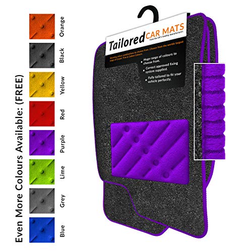 CARMATS4U.COM Car Mats to fit T-Cross 2019+ - Anthracite Carpet - Purple Trim - Purple Heel Pad - Heavy Duty Rectangle Heel Pad [2420]