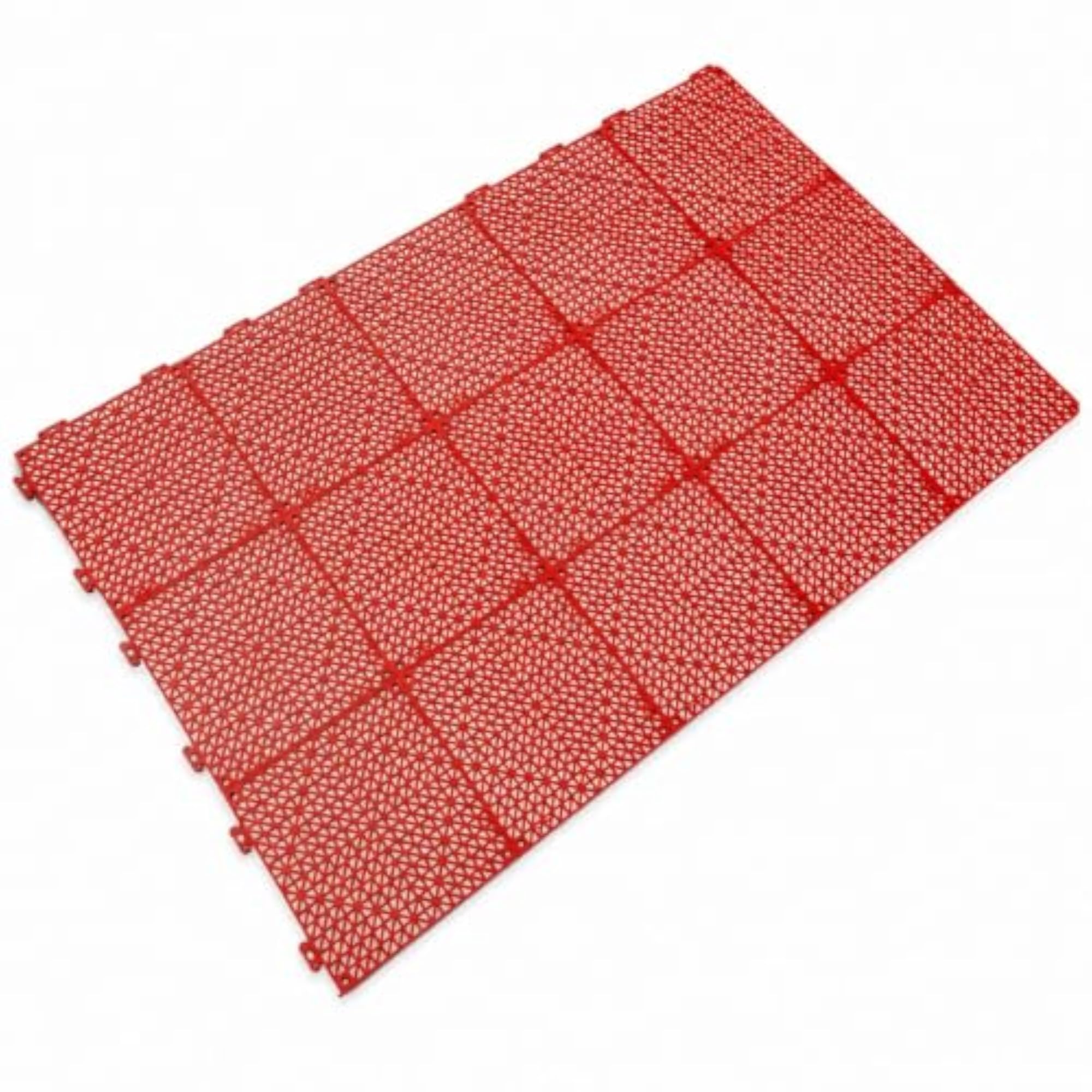 Interlocking Non-Slip Shower Mat, Red 30x30cm