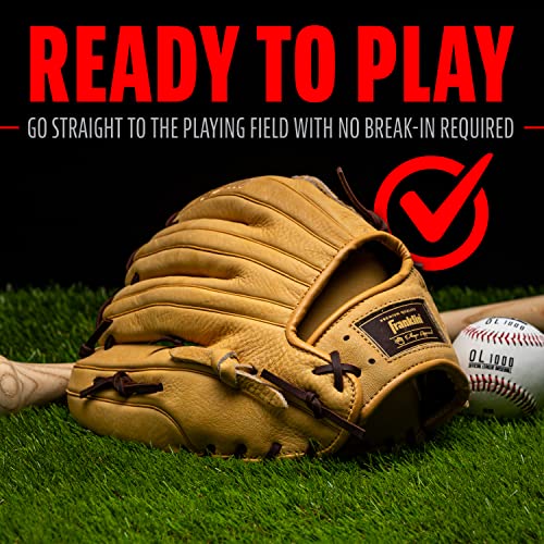 Franklin Sports Baseball Fielding Glove - Men's Adult And Youth Baseball Glove - Ctz5000 Camel Cowhide Glove - 12.0" 2-Piece Basket Web For Infielders, Pitchers #TOP5