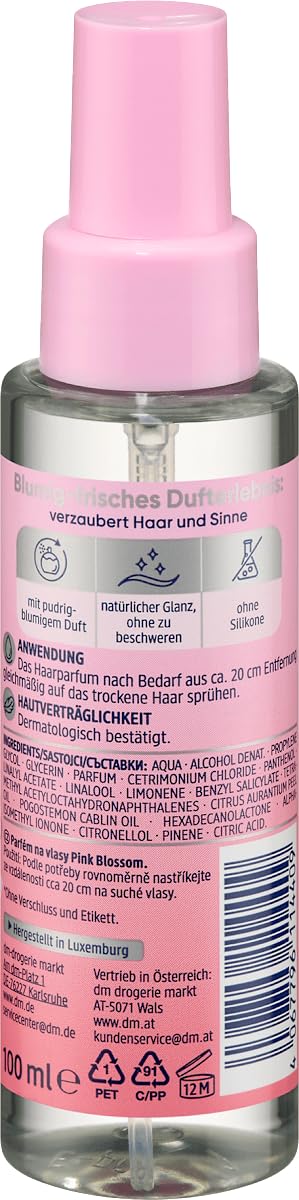 Balea 3er-Set Haarparfum: PINK BLOSSOM pudrig-blumiger Haarduft, verleiht dem Haar natürlichen Glanz ohne zu beschweren, 100 ml + HONOLULU VIBES tropischer Duft für jeden Haartyp, 2 x 100 ml (300 ml)