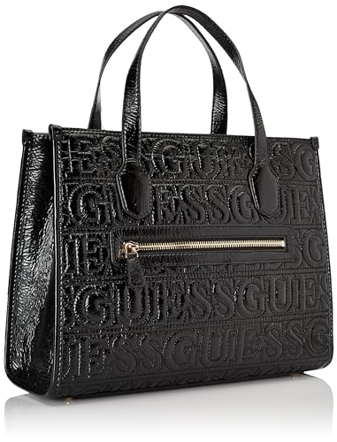 Image of Guess Women's Black Textured Tote| Ladies Purse Handbags | Gift For Ladies