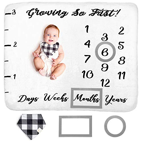 Baby Monthly Milestone Blanket for Baby Boy Girl, Gender Neutral Gift for Baby Shower, Age Months Growth, for Newborn Boys, Newborn Essentials 47