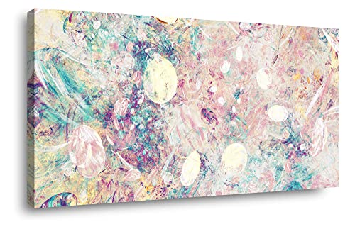 Canvas wall art modern abstract pink and blue fantasy colorful graffiti on white background art painting prints modern artwork for living room bedroom kitchen20"x40"