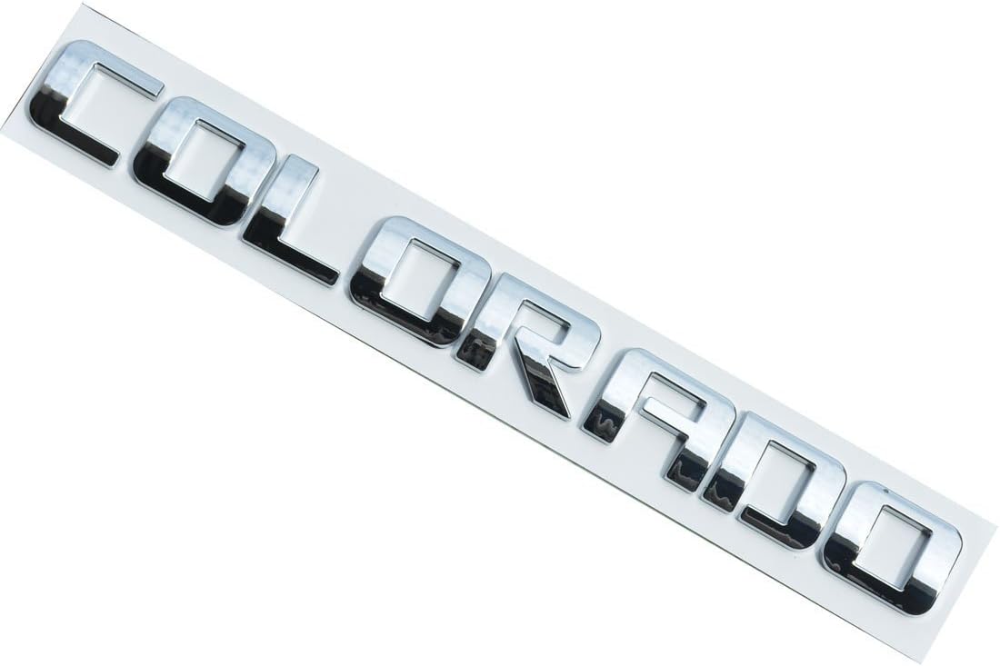 Aimoll 3pcs Colorado Letters Emblems,3D Decal Badges Glossy for Gm Silverado (Chrome)