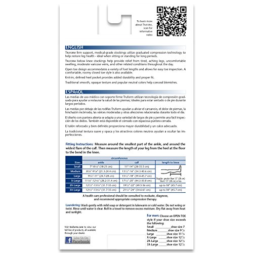 image for Truform Short Length 20-30 mmHg Compression Stocking for Men and Women