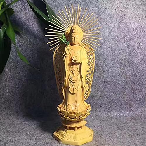 Mascot Wooden Crafts Wood Carving Art Wood Decoration Artwork 大叶黄杨婆娑三圣 由南海观音，如来佛，地藏王组成 木雕刻摆件(婆娑三圣)