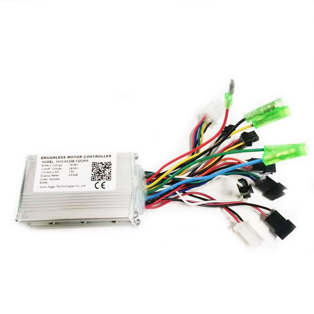 X813-AA26E-12ZUFM Contrôleur de Vélo Électrique 36/48V 15A Contrôleur de Moteur sans Balais pour Vélo Electrique Scooter E-Bike Affichage KD26E