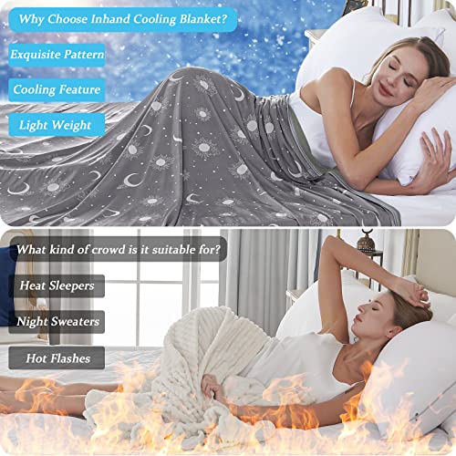Inhand Cooling Blanket, Twin Size (59"X79") Cooling Blankets For Hot Sleepers, Q-Max >0.45 Decorative Lightweight Breathable Summer Cold Blankets For Sleeping Night Sweats To Keep Cool, Grey Sky #TOP3