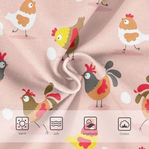 Wusikd Chickens Girls' Underwear Cotton Roosters Eggs Girls Briefs Soft Toddler Underwear 4T Multi3
