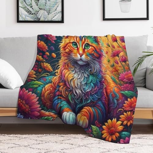 Couverture chat chaude et douce grand plaid lit lavable en machine