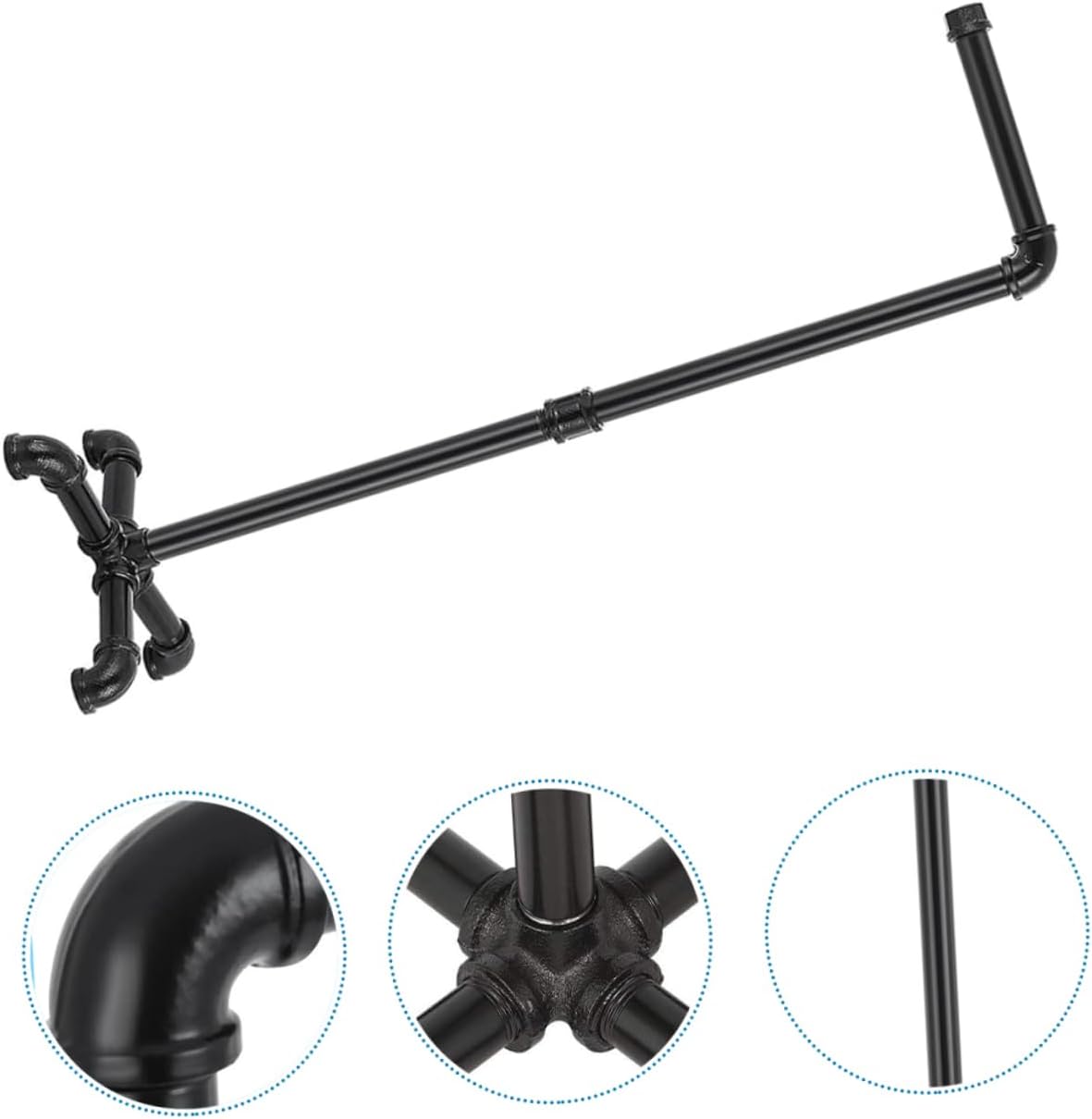 Vintage Toilet Paper Holder Rustic Stand up Paper Towel Rack Pipe Style Black