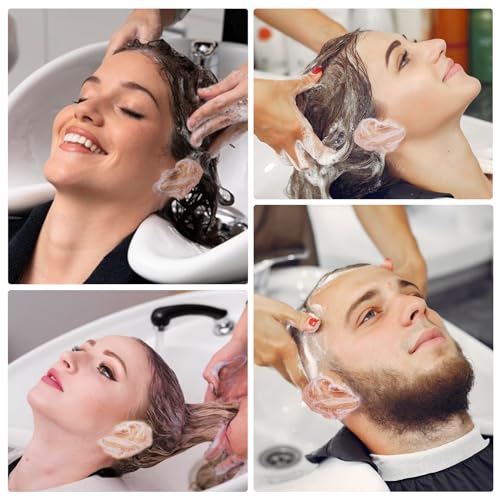 100 Stück Wasserdichte Einweg Ohrenschützer,Dusche Ohr Abdeckung,Transparente Ohrabdeckung mit Elastischen Bändern,für Bad, Friseursalon,Dusche,Spa