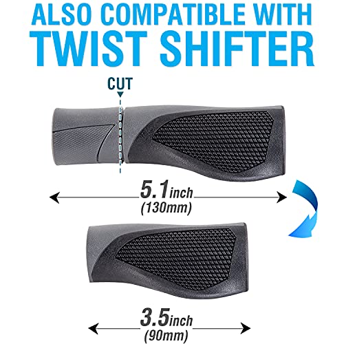Marque Ergo Bike Handlebar Grip – Replacement Bicycle Handle Bar Grip For Twist Shifters – Easy To Cut For Compatibility With Standard And Twist Shifters #TOP3