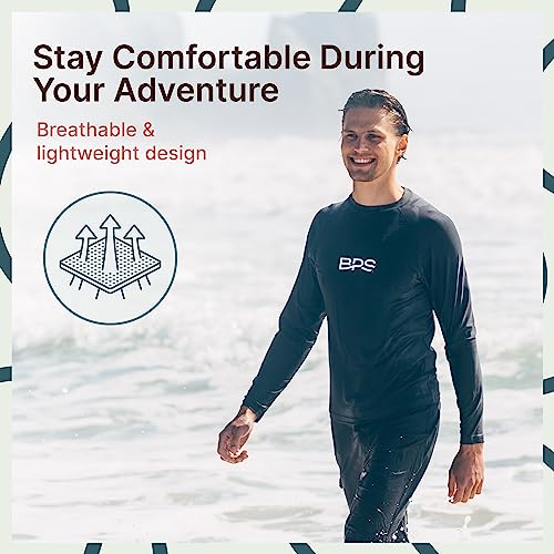 BPS Rashguard for Men Long Sleeve Short Sleeve Rash Guard Sun Protection Shirt UPF Quick Dry Men’s Swim Shirt Fishing Surfing4