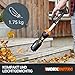 WORX WG543E.9 Nitro Profi Akku-Laubbläser Leafjet 20V - leistungsstarker bürstenloser Motor – Luftgeschwindigkeit 209km/h – Luftmenge 696m³/h - 2 Modi-Switch - leicht & kompakt - ohne Akku & Ladegerät