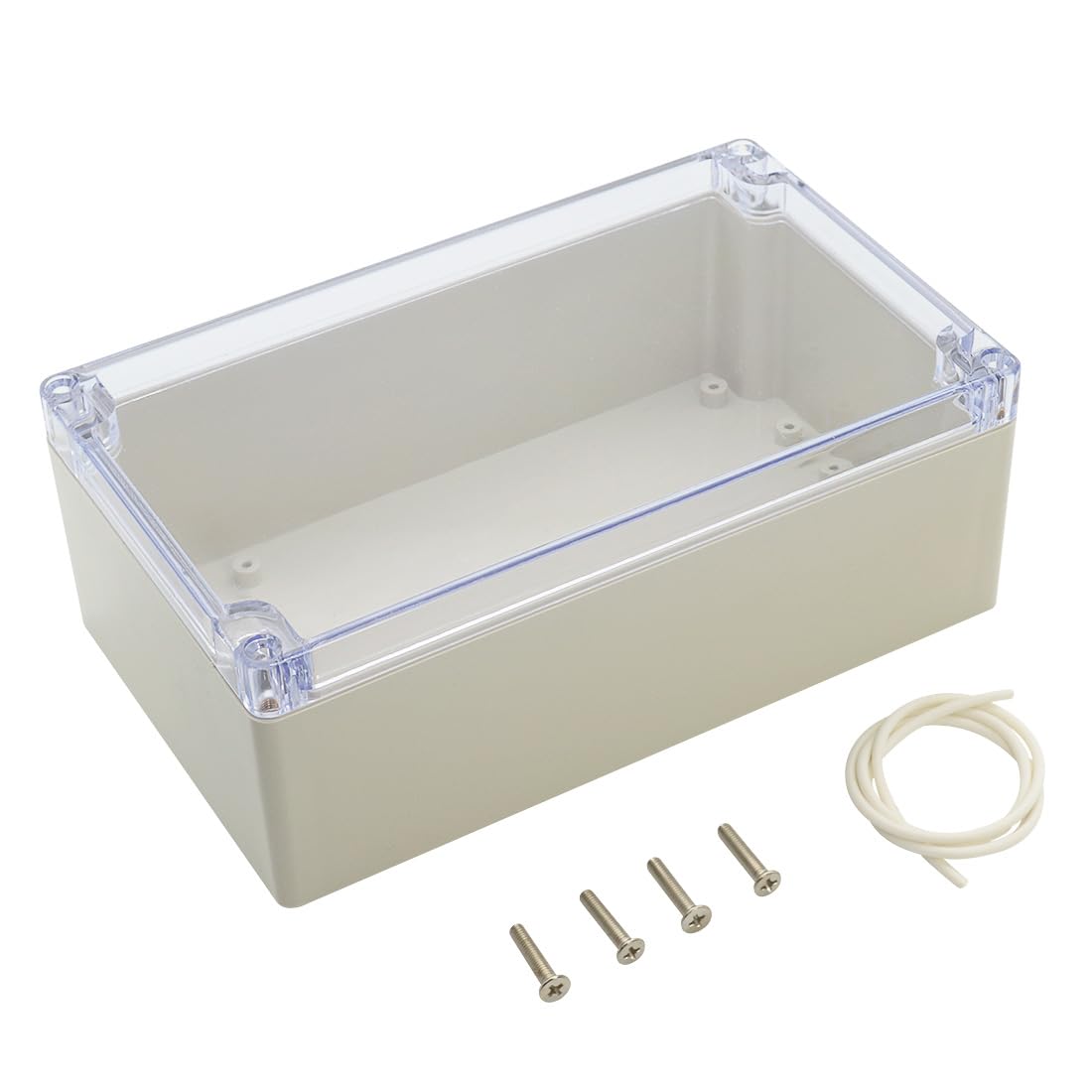 LeMotech IP65 Junction Box Made of ABS Plastic, Waterproof and Dustproof, with Transparent Transparent Lid, for Indoor/Outdoor Use (200 x 120 x 75 mm)