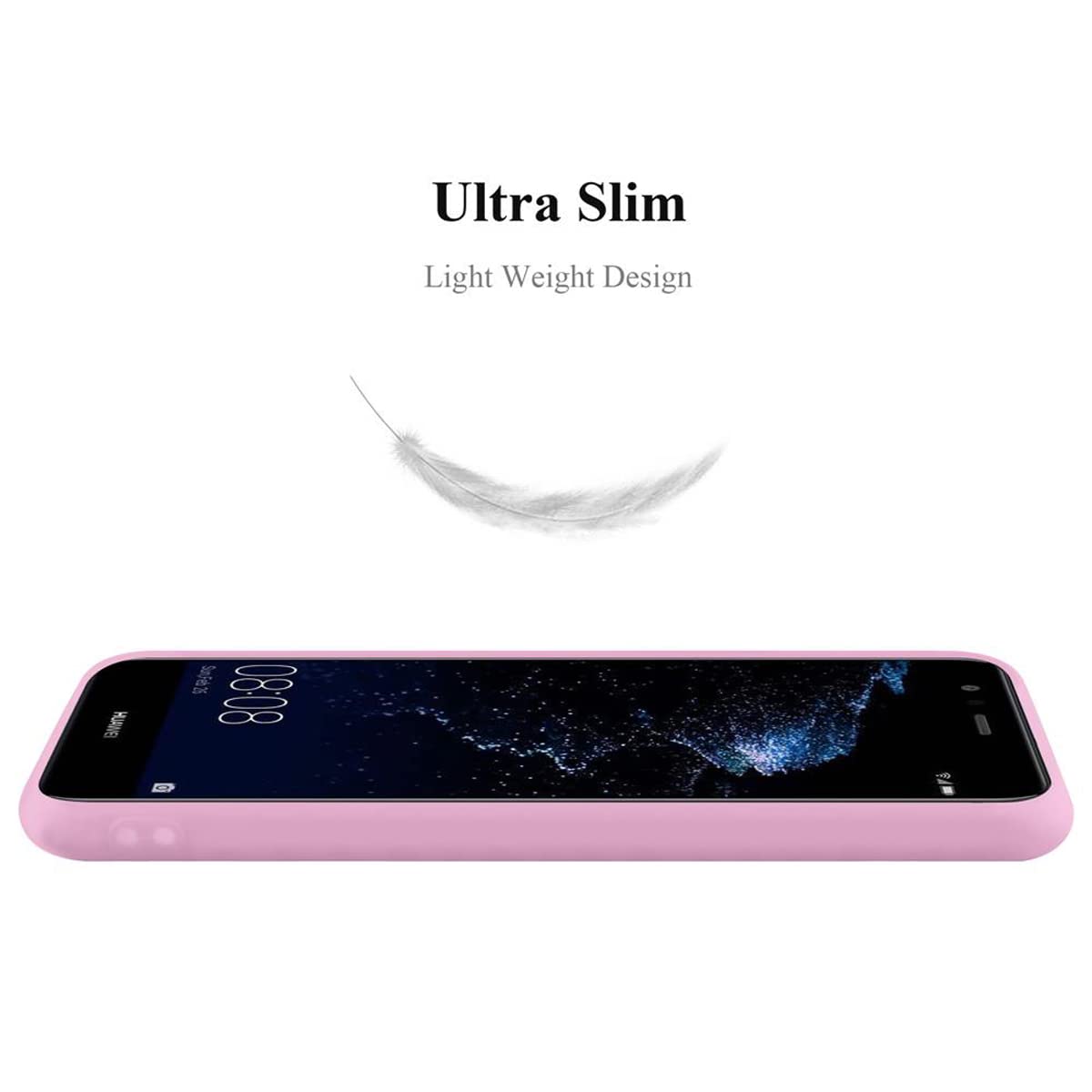 Cadorabo Custodia per Huawei P10 LITE in CANDY ROSSO - Morbida Cover Protettiva Sottile di Silicone TPU con Bordo Protezione - Ultra Slim Case Antiurto Gel Back Bumper Guscio