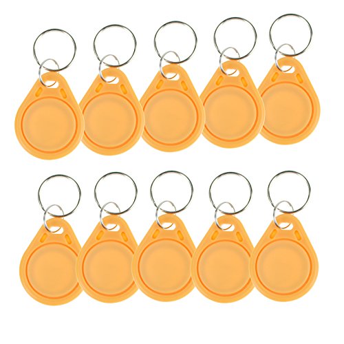 OBO HANDS (100 Unidades) Resistente al Água ABS 13,56MHz ISO14443 A MF Classic 1 K NFC RFID Token, llavero RFID, Rfid Tag, Amarillo